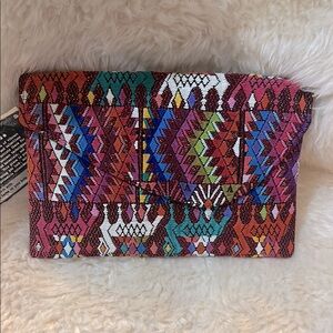 Unique Batik Multicolor Geometric Embroidered Handmade Clutch